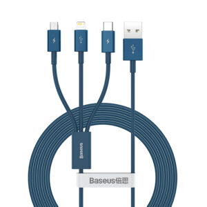 Fast Charging USB to M+L+C 3.5A 1.5m 3 in 1 Data Cable