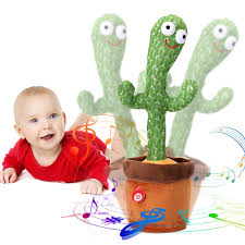Emoin Dancing Cactus Mimicking Toy,Cactus Dancing Repeat What You Say,Sing+Repeat+Dance+Recording,Electronic Dancing Cactus Recording Plush Luminous Toy Decoration for Kids Funny Early Education Toys 